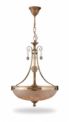 Lampadario lampada a soffitto lüster lampadario lampada vetro oro marrone