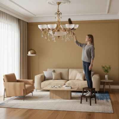Lampadario a soffitto Lampadario a soffitto Lampada Lampadario in vetro oro Cavaliere Albergo