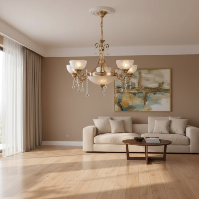 Lampadario Lampada Lampadario Lampadario Soffitto Vetro Oro Grigio