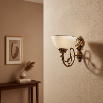 Lampada da parete Applique da parete Tipo applique Lampadario Lampade da parete Vetro bianco