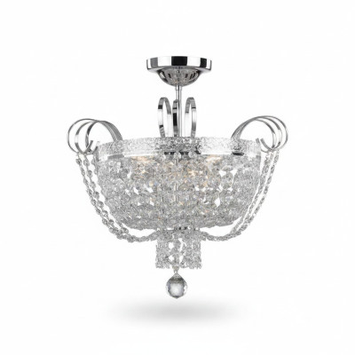 Lampadario a soffitto con candelabro in cristallo, lampada a soffitto, lampadario argento