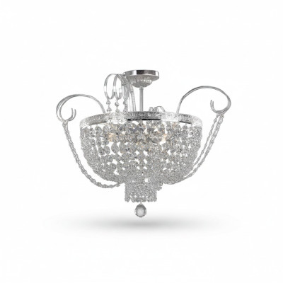 Lustro lampadario soffitto lusso lampadario lampada a soffitto argento cristallo