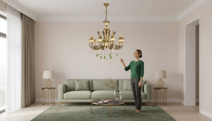 Lampadario di lusso a soffitto in cristallo marrone 80cm