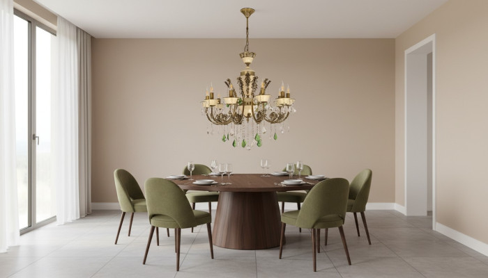 Lampadario di lusso a soffitto in cristallo marrone 80cm