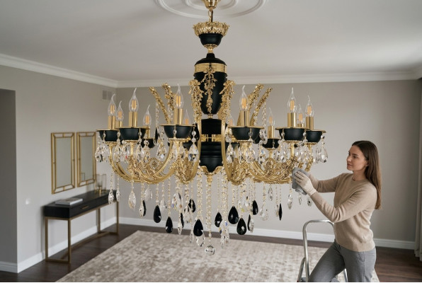 Lampadario a sospensione a soffitto lampada da soffitto di lusso lampada swarovski di cristallo nero