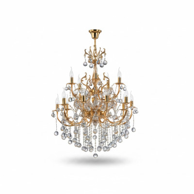Plafoniera di lusso Lampadario Lampada a soffitto Luster Oro Cristallo 75x125