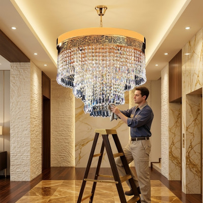 Lampadario a soffitto di lusso in oro lussuoso lampadario lampadario lampadario in cristallo arte