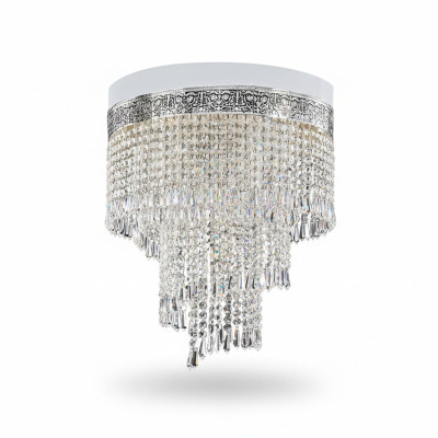 Lampadario a soffitto a candeliere di cristallo argento 40x70