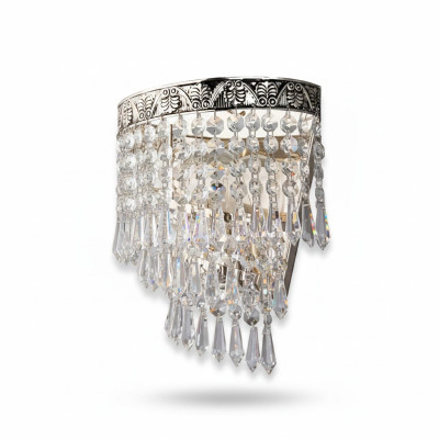 Lampadario Lampadario a soffitto di lusso argento Lampadario di cristallo