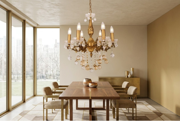Lampadario Soffitto Lussuoso Oro Lampada a Soffitto Lampadario in Cristallo di Lusso