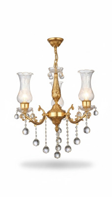 Lampadario a soffitto lampadario dorato Lampada a soffitto candelabro cristallo lume