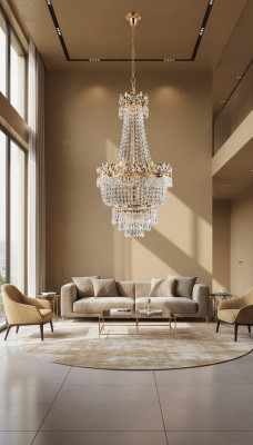 Lampadario a soffitto in oro con lampadario a soffitto in cristallo 40x100