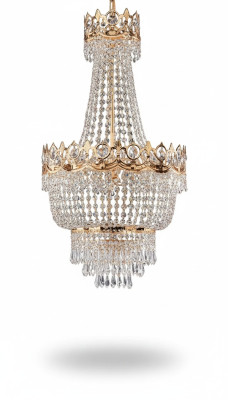 Lampadario a soffitto in oro con lampadario a soffitto in cristallo 40x100