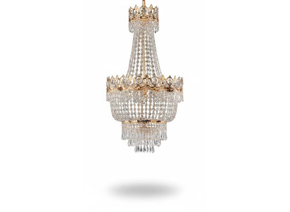 Lampadario a soffitto in oro con lampadario a soffitto in cristallo 40x100