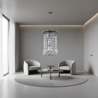 Lampadario Lampadario soffitto Argento Lampada a soffitto Lustro Lampada in cristallo