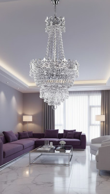 Lampadario Lampadario soffitto Argento Plafoniera Lampadario di cristallo A sospensione