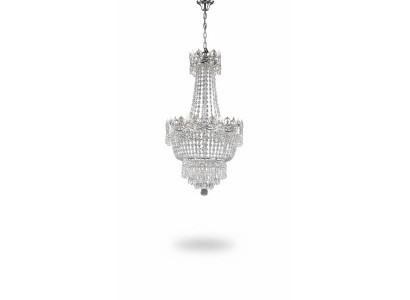 Lampadario Lampadario soffitto Argento Plafoniera Lampadario di cristallo A sospensione