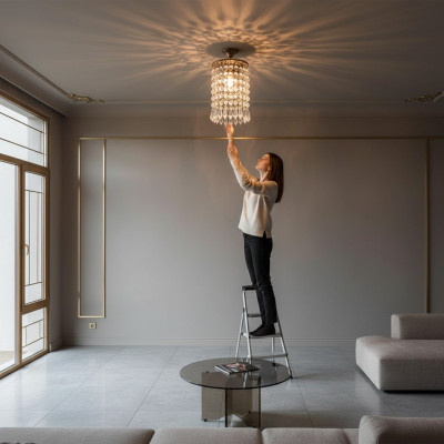 Lampadario a soffitto a sospensione lampadario oro lampada a soffitto luster cristallo