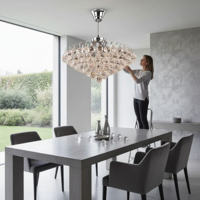 Lampadario a soffitto in argento con lampadario a sospensione di lusso lampadario a soffitto lampada in cristallo