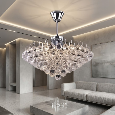 Lampadario a soffitto in argento con lampadario a sospensione di lusso lampadario a soffitto lampada in cristallo
