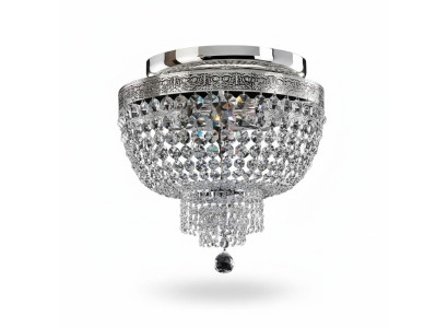 Plafoniera lampadario di lusso in argento. Lampadario lampadario di cristallo.