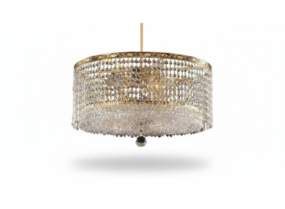 Lustro lampadario soffitto lusso oro candelabro lampada soffitto tonda cristallo arte.