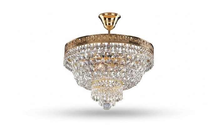 Lustro lampadario a soffitto di lusso in oro lampadario lampadario a soffitto a cristalli d'arte