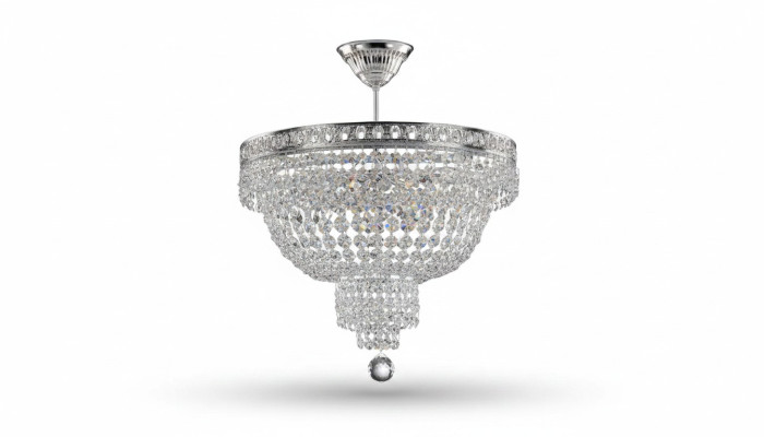 Lustro lampadario di lusso argento lampadario lampada a soffitto in cristallo