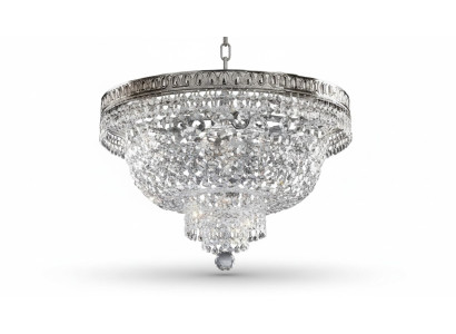 Lampada a soffitto rotonda Lampadario a soffitto in cristallo di lusso Argento Lampadario a sospensione a candelabro