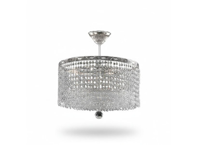 Lampada a soffitto rotonda Lampadario a soffitto in cristallo di lusso Argento Lampadario Chandelier