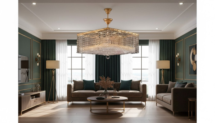Lusso lampadario soffitto oro lampadario lampada a soffitto in cristallo arte