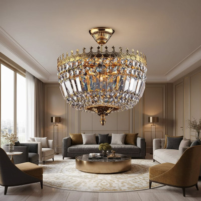 Lustro lampadario soffitto lampada soffitto lusso oro lampada soffitto lampadario cristallo arte