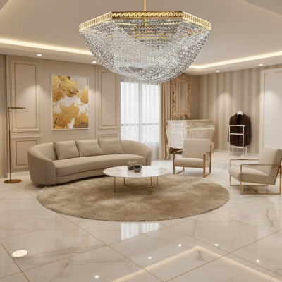 Lampadario a soffitto di lusso in oro lampadario lampada a soffitto luminiera cristallo arte