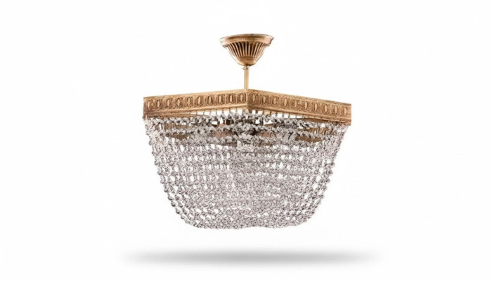 Lampada a soffitto Lampadario di lusso in oro Lampadario di cristallo a tulipani con paralume