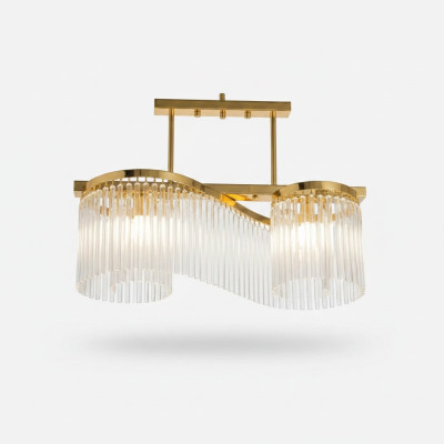 Lustro lampadario a soffitto di lusso in vetro moderno in oro.