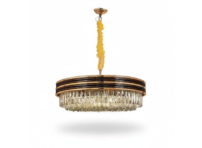 Lampada a soffitto rotonda lampadario candelabro dorato lampadario lampadario lustro cristallo