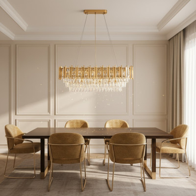 Lampadario Lampadario a soffitto di lusso in oro Lampadario a soffitto di cristallo di lusso Lux