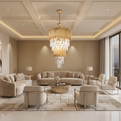 Lustro di lusso a soffitto in oro Lampada a soffitto Lampadario di cristallo XXL