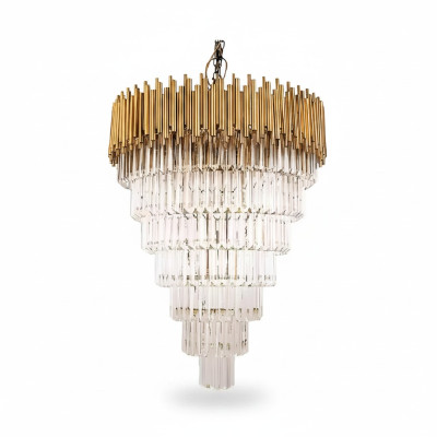 Lustro lampadario lampadario lampadario di lusso in cristallo oro cono