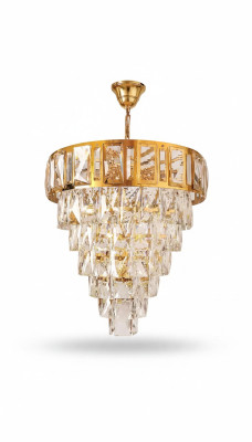 Lampadario a soffitto Lampadario di lusso in oro Lampada a soffitto Lampadario di cristallo luminoso