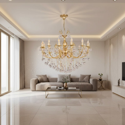 Lampadario a soffitto lampadario di lusso in oro lampada a soffitto lustro lampadari di cristallo