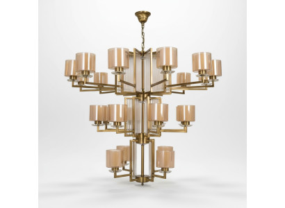 Soffitto lampadario di lusso in oro moderno vetro. Cristallo moderno del lampadario del soffitto d'oro di lusso.