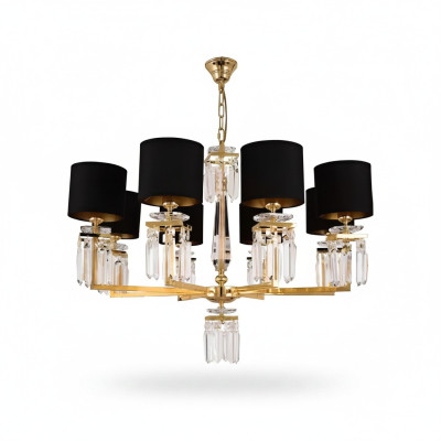 Lampadario lampadario soffitto dorato lampada a soffitto lustrini di cristallo nero
