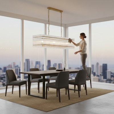 Lampadario a sospensione in vetro argentato con paralume a Corona.handleChange
