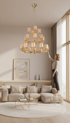 Lampadario Lampadario a soffitto Moderno Oro Lampada a soffitto Lüster Vetro XXL