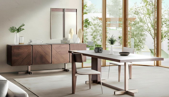 Sala da pranzo tavolo da pranzo gruppo sedie credenza 8 pz legno tavolo marrone gruppo da pranzo
