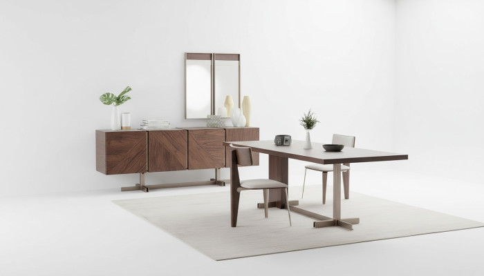 Sala da pranzo tavolo da pranzo gruppo sedie credenza 8 pz legno tavolo marrone gruppo da pranzo