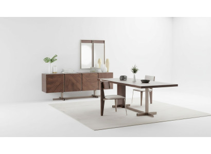 Sala da pranzo tavolo da pranzo gruppo sedie credenza 8 pz legno tavolo marrone gruppo da pranzo