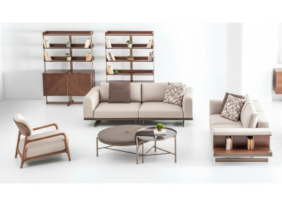 Moderno set di divani Mobili di lusso Tessuto per imbottitura Grigio Divano moderno