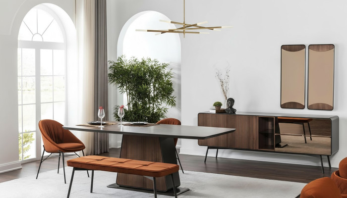 Angolo cottura Set da pranzo Sala da pranzo Tavolo Sedie Contenitore 9 pezzi Legno Marrone